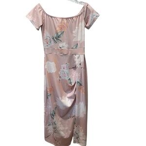 Dearlove Womens Off The Shoulder Floral Print Ruched
Bodycon Dress Sz M NWOT